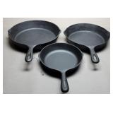 3 Iron Skillets inc/ Wopak