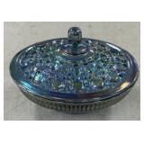 Carnival Glass with Lid