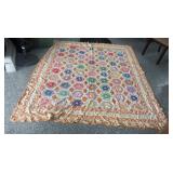 VTG Grandmothers Flower Garden Quilt Hand Pieced