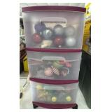 Storage Tote Full of Christmas Ornaments