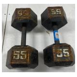 2 - 55 lb Dumbbells