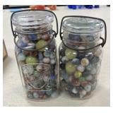 2 - Quart Jars of Marbles