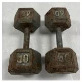 2 - 40 lb Dumbbells