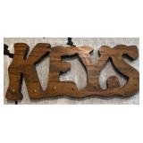 Wood Keys Sign With Hooks