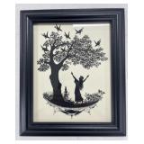 Framed Silhouette Paper Cut Out