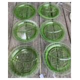 10 1/4" Green Depression Plates