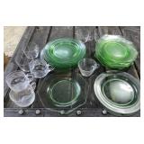 Green Depression Punch Cups