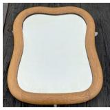 Petite Oak Framed Beveled Mirror