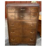 5 Drawer Deco Highboy Dresser