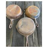 Three Cast Iron Skillets