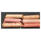 6 Rolls Pennies, 5 Marked Wheats