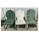 Three Steel Lawn Chairs