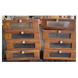 Eight Seed Drawers With Glass Fronts
