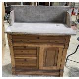 Marble Top Oak Washstand