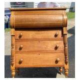 Cylinder Front 4 Drawer Highboy Dresser