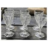 6 - Paneled Stemmed Cordial Glasses