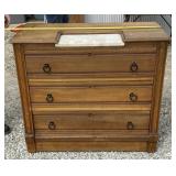 Marble Inset 3 drawer Dresser