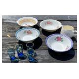 Vegetable Bowls and Enameled Cordials
