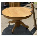 45" Center Pedestal Oak Dining Table