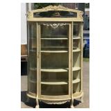 Painted Oak Curved Glass China Cabinet