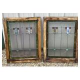 Two Leaded Stained Glass Window Panels