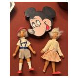 Mickey Mouse and Wood Dolls