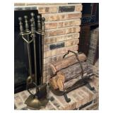 Fireplace Tools and Log Rack