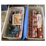 2 - Totes with Lids Full of Gift Wrap