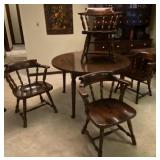 48" Ethan Allen Round Table, 5 Chairs