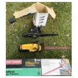 Hedge Trimmers and Chainsaw