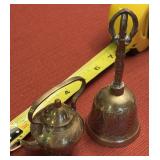 Brass Service Bell and Teapot