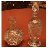 Leaded Near Cut Vase and Decanter