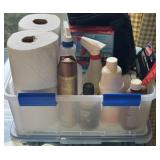 Tote with Lid Full of Cleaners