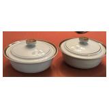 2 - Stoneware Casseroles with Lids