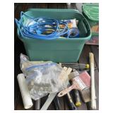 Tote w/ Lid Full Painting/Garage Items