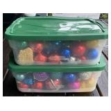 2 - Totes of Christmas Ornaments