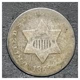 1852 Silver Three Cent Piece