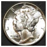 1945 Mercury Silver Dime MS65+ Gem