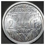 1948 French Colonial 2 Francs Coin Gem BU