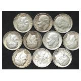 10 Roosevelt 90% Silver Dimes
