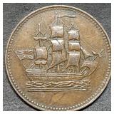 1935 Prince Edward Island Half Penny w/ Ship