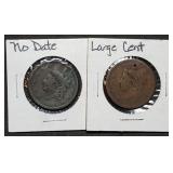 Two No Date Large Cents