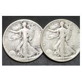 1941 & 1945 Walking Liberty Silver Half Dollars