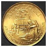 Apollo XI Moon Landing Bronze Medal 26mm