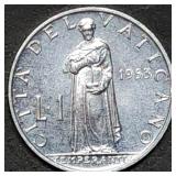 1953 Vatican City 1 Lira Coin Gem BU