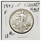 1943 Walking Liberty Silver Half Dollar