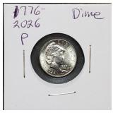 2026 P Brand New Design 250th Anniv. Dime BU