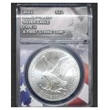 2021 1oz Silver Eagle ANACS MS70 First Strike