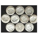 10 Roosevelt 90% Silver Dimes