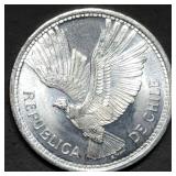 1956 Chili 10 Pesos Un Condor Coin Gem BU
